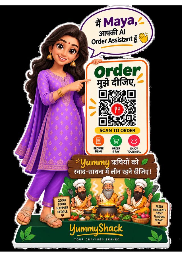 Maya guiding a customer through a simple order