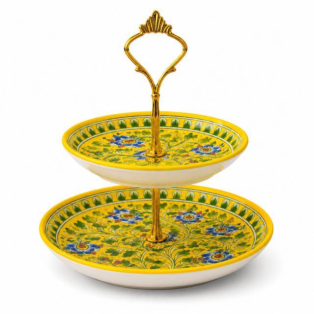 Two-Tier Serve ware Stand - Yellow