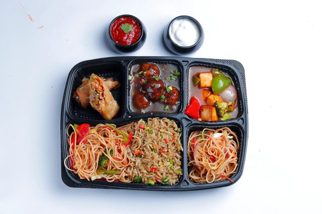 Colourful multi-item combo meal