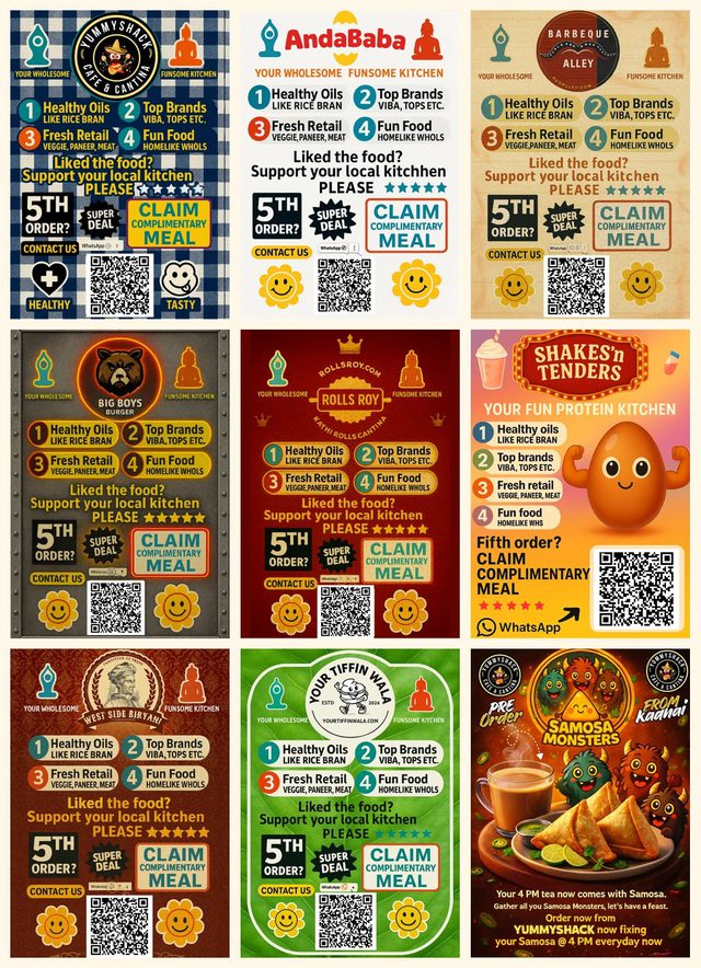 YummyShack brand marketing cards